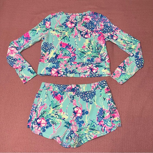 Lilly Pulitzer Luxletic Top Beach You To It set top XS / shorts S - Picture 3 of 9